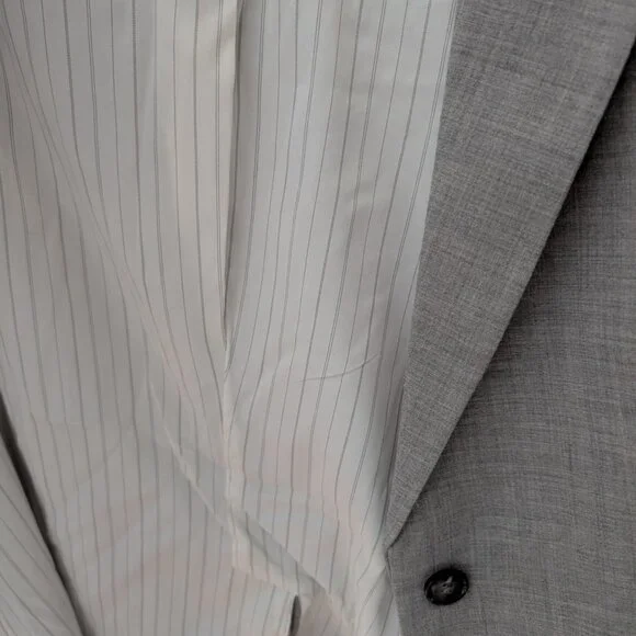 Women's Light Gray Lightweight Wool Blend Blazer Sz 12P - Picture 4 of 8